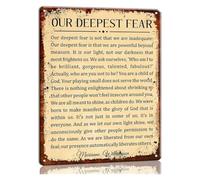 PAJPXPCD Our Deepest Fear Poetry Metal Sign Inspirational Verse Wall Decor Vintage Quote Art for Bedroom Bathroom Reading Room 8 X 12 inch