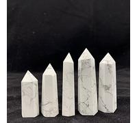 PAJPXPCD Piedras preciosas para decoración de torre de cristal turquesa blanca pulida natural, decoración del hogar, cristales naturales, cristal aura, (tamaño: 90-100 mm)