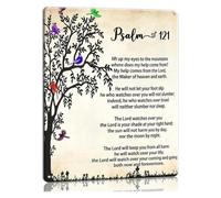 PAJPXPCD Psalm 121 Shout with Joy to the Lord Metal Sign Scripture Wall-Art Vintage Decor for Home Living Room Prayer Space 8 X 12 inch
