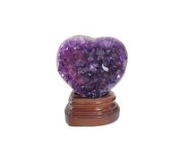 PAJPXPCD Regalo estatua natural piedra de cristal amatista corazón racimo de cristal para la decoración del hogar (tamaño: 200-250 g)