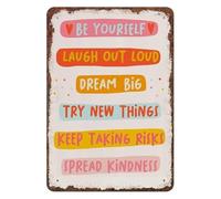PAJPXPCD Retro Boho Style Metal Tin Sign Vintage Be Yourself Quote Wall-Art Bohemian Home Bar Decor 8 X 12 Inch