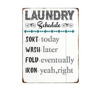 PAJPXPCD Retro Metal Sign Humorous Laundry Art Silly Quote Decor For Room Basement Garage Apartment Fun Novelty Wall Hanging 8 X 12 inch