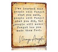 PAJPXPCD Rustic Metal Sign Ive Learned That People Will Forget What You Said Inspirational Saying Wall Decor Wisdom Quote Art for Bedroom Den 8 X 12 inch