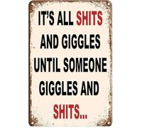 PAJPXPCD Rustic Metal Tin Sign Funny Novelty Wall Decor For Garage Man Cave Bathroom Bar Humorous Art Gift For Men 8x12 Inch