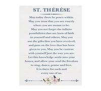 PAJPXPCD Saint Therese Of Lisieux The Little Flower Catholic Patroness Uplifting Words Metal Wall Sign for Quiet Prayer Room Decor 8 X 12 inch