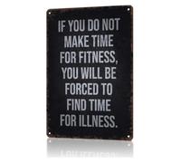PAJPXPCD School Fitness First Metal Tin Sign Workout Inspiration Wall Decor For Gym Studio Cardio Room Yoga Space 8 X 12 inch