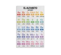 PAJPXPCD Spanish ABCs & Letters Learning Poster - Colorful Educational Wall-Art for Toddlers, Room, Preschool & Spanish Classroom Decor(Framed,12x18inch(30x45cm))