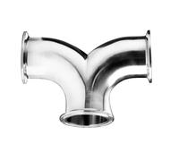 PAJPXPCD Stainless Steel Cast Pipe Fitting, 1PCS 25-63mm Pipe OD X1.5-2.5"" Tri Clamp Y-Shaped Elbow 3 Way SUS 304 Stainless Fitting Beer Wine(57mm x ferrule 77.5)