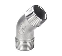 PAJPXPCD Stainless Steel Cast Pipe Fitting, Stainless Steel 45 Degree 90 Deg Elbow, 1/4" 3/8" 1/2" 3/4" 1" 1-1/4" Male-Female Threaded Elbow Connector 304 Pipe Fitting, 1pcs(45 male t elbow,1 Inch)