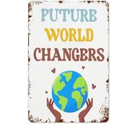 PAJPXPCD The Future Of The World Is In This Room Inspirational Quote Vintage Metal Tin Sign For Classroom Teacher Office Library Decor 8 X 12 inch