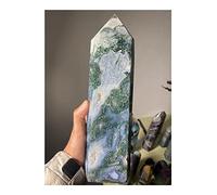 PAJPXPCD Torre de cristal de ágata musgo natural grande natural, piedras de reiki (tamaño: 1300-1500 g)