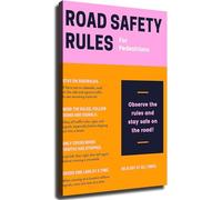 PAJPXPCD Traffic Rules Poster Educational Chart for Driving School Community Center Office(Unframed,12x18inch(30x45cm))