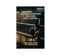 PAJPXPCD Unbreakable Motivational Poster - Boxing Martial Arts Gym Art, Inspirational Wall Decor for Fighter's Room, Home & Study(Framed,16x24inch(40x60cm))