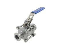 PAJPXPCD Válvula de bola manual de alto vacío KF50 de 3 piezas, acero inoxidable 304, detección de fugas de helio, brida de vacío