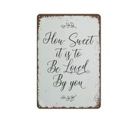 PAJPXPCD Vintage Love Sign Metal Tin Plaque Romantic Wedding Quote Wall Decor Sweetheart Gift For Her Anniversary Valentine’s Day Home 8x12 Inch