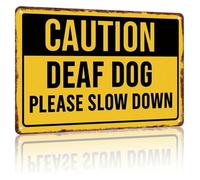 PAJPXPCD Vintage Special Needs Dog Metal Sign Deaf Warning For Sidewalk Mailbox Driveway 8 X 12 inch