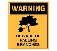 PAJPXPCD Warning Beware Of Falling Branches Tin Sign 12x8 Inch