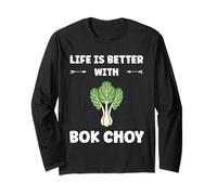 Pak Choy Funny Quote Life is Better with Bok Choy Manga Larga