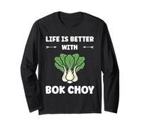 Pak Choy Funny Quote Life is Better with Bok Choy Manga Larga