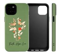 PAKESI Funda magnética para iPhone 15 Plus, funda delgada con diseño de cruz cristiana floral bohemia compatible con MagSafe, Faith Hope Love God Religious Gift, mate a prueba de golpes para mujer
