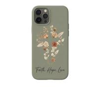 PAKESI Funda magnética para iPhone 17 Pro, funda delgada con diseño de cruz cristiana floral bohemia compatible con MagSafe, Faith Hope Love God Religious Gift, mate a prueba de golpes para mujer