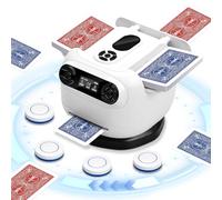 Pakinui Barajador y Repartidor de Cartas 2 en 1, Mezclador de Cartas Automática Recargable, Card Shuffler Machine con Rotación de 360°, Apta para UNO, Blackjack, Texas Hold'em y Otros Juegos