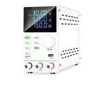 PAKLIF Función de Memoria programable Corriente Continua Fuente de estabilizador de regulador de Voltaje Ajustable de la Fuente de alimentación de Laboratorio Fuente de conmutación(SPPS-D3010 White)