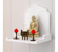 PAKMEZ Altar Budista Mesa de Ofrenda de Madera Maciza for el Hogar, Mesa de Meditación Altar Nicho Budista, For Decoración del Hogar, Adornos, Dios De La Riqueza(White,68 * 40 * 50cm/26 * 15 * 19in)