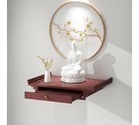 PAKMEZ Altar Budista Mesa de ofrenda de Madera Maciza for el hogar, Moderna y Simple, Estilo Antiguo, Ideal for El Hogar O Altares Budistas O De Brujería(Red,40 * 23cm/16 * 9in)