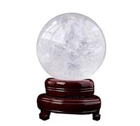 PAKMEZ Crystal Sphere Clear Quartz Witchy Crystal Ball with Stand, Crystal Ball Photography Props for Creative Gift Home Ornament,150mm Obelisco
