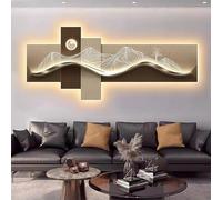 PAKMEZ Decoración de Pared 3D con Luces LED Escultura Artística Elegante Decoración, for Sala De Estar Dormitorio Oficina Y Entrada(Brown 3,90 * 30cm/35.4 * 11.8in)