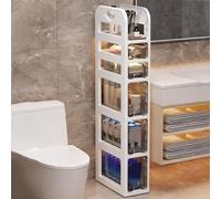 PAKMEZ Gabinete De Almacenamiento De Baño De Plástico Impermeable Estrecho, Gran Capacidad, para Cocina, Baño, Lavandería, Lugares Estrechos(White 2,38 * 18 * 111cm/14 * 7 * 43in)