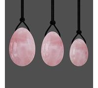 PAKMEZ Juego de Huevos Yoni de Cuarzo Rosa, Huevos de Jade Naturales Perforados, Bolas de Kegel de Amatista, Huevo de Masaje, Huevo de Cristal Yoni de obsidiana, Huevos C Obelisco