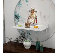 PAKMEZ Mesa de Altar con Santuario Personal, Pequeño Soporte de Templo de Escritorio, para La Estatua Espiritual Sala De Estar Estudio Oficina Casa De Té Oración(White,38 * 46 * 6cm/14 * 18 * 2in)