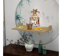 PAKMEZ Mesa de Altar con Santuario Personal, Pequeño Soporte de Templo de Escritorio, para La Estatua Espiritual Sala De Estar Estudio Oficina Casa De Té Oración(Wood,38 * 46 * 6cm/14 * 18 * 2in)