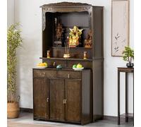 PAKMEZ Mesa de Altar de Madera, Mesa de Altar con Almacenamiento, Santuario Budista Chino, para Oraciones Budistas, Ceremonia del Té(100 * 72 * 186cm/39.4 * 28.3 * 73.2in)