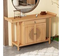 PAKMEZ Mesa de Altar para Meditación, Gabinete de Buda, Nicho de Buda, con Espacio de Almacenamiento, para Decoración Budista del Hogar(Yellow,120 * 40cm/47.2 * 15.7in)