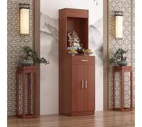 PAKMEZ Mesa de Ofrenda, Altar Budista de Madera Maciza for el hogar, Moderna y Simple, Estilo Antiguo, For Decoración del Hogar, Adornos, Altar, Dios De La Riqueza(Red)