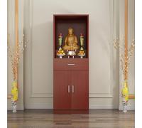 PAKMEZ Mesa De Ofrenda con Cajón, Moderna y Simple, Estilo Antiguo, Mesa de Santuario con Almacenamiento, Nicho de Buda, para La Estatua Espiritual Sala(Red)