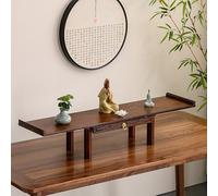 PAKMEZ Mesa de Ofrenda de Nicho Budista de Oración de Bambú, Decoración Espiritual del Hogar, para La Estatua Espiritual Sala De Estar Estudio Oficina Casa De Té Oración(100 * 25 * 19cm/39 * 9 * 7in)