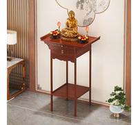 PAKMEZ Mesa de Ofrenda, Pequeño Soporte de Altar de Templo de Escritorio, Mesa de Incienso de Nicho Budista de Oración de Bambú, para La Estatua Espiritual Sala(60 * 33 * 100cm/23 * 12 * 39in)