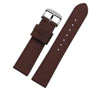 PAKMEZ Pulsera de reloj de reemplazo de nylon de banda de reloj de 18-24mm, Plateado marrón, 20mm