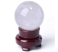 PAKMEZ Quartz Stone with Stand,Clear Crystal Ball Sphere for Decoration,White Round Gemstone Ball for Magic/Photography/FengShui/Witchy Gifts,70mm/2.75in Obelisco