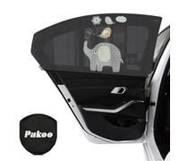 Pakoo Parasol para Ventana de Coche para bebé, protección UV, Malla Transpirable, Cubierta de Ventana de bebé, Ajuste Universal, Parasol elástico, Mantiene el Interior del Coche Fresco y cómodo para