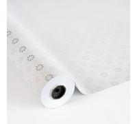 PAKOT - Bobina Papel de Regalo con Copos Iridiscentes Rollo Papel para Envolver Regalos y Embalaje Festivo 70 cm x 25 m