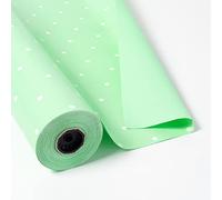PAKOT | Bobina Papel de Regalo Doble Cara 65gr - 70CM X 100M - Color Verde y Lunares Blancos - Ideal Regalos, Flores, Manualidades y Tiendas