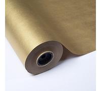 PAKOT Bobina Papel Kraft Oro para Regalo y Embalaje Profesional 70 cm x 100 m 60 g para Tiendas, Negocios, Floristerías, Eventos y Manualidades