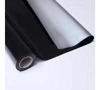 PAKOT | Bobina Polipropileno Negro y Plata - Rollo 70CM X 50M - Papel Regalo Doble Cara