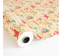 PAKOT - Colección Érase una Vez - Papel Estucado 80 g con Diseño de Cuento de Hadas con Dragones, Unicornios y Princesas - Bobina Papel de Regalo - 70 Cm x 50 M