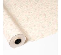 PAKOT Papel de Regalo con Diseño de Flores Variadas y Rosas Bobina Papel Satinado Fondo Crema 70 cm 50 m para Envolver Regalos y crear Manualidades